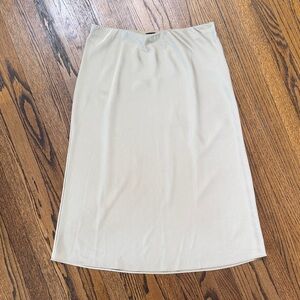 B25 J. Crew Women Beige Cream Midi Skirt Flat Basic Office Preppy